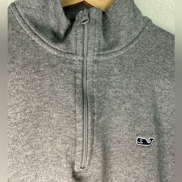 Vineyard Vines Grey Quarter Zip Sweater Size Medium - Picture 5 of 7